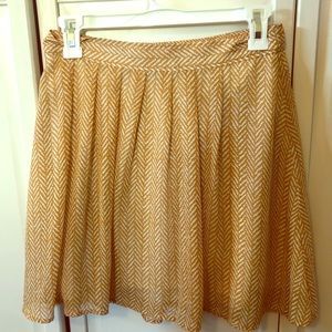 Yellow white small striped flowy skirt XS Old Navy